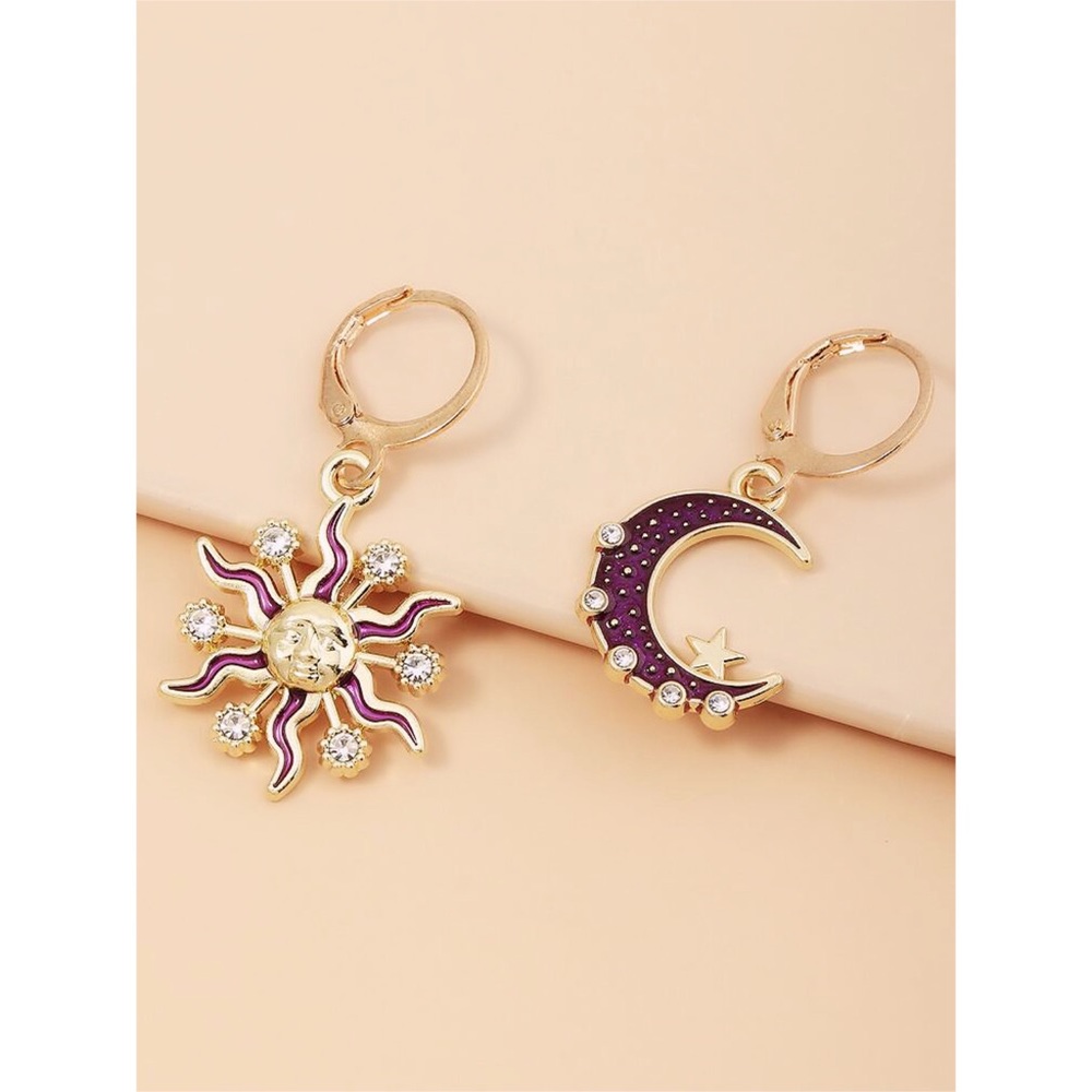 Moon + Sun Drop Earrings